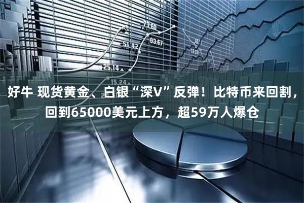 好牛 现货黄金、白银“深V”反弹！比特币来回割，回到65000美元上方，超59万人爆仓
